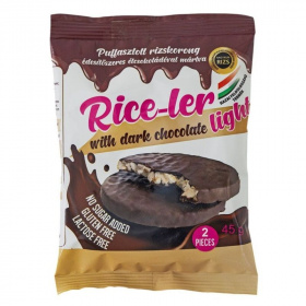 Rice-ler puffasztott rizskorong édesítőszeres étcsokoládéval mártva 45g