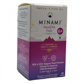 Minami MorEPA Kids + Vitamin D3 Omega-3 halolaj kapszula 60db