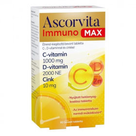 Ascorvita immuno max étrend-kiegészítő bevont tabletta c-, d-vitaminnal és cinkkel 60db