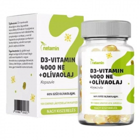 Netamin D3-vitamin 4000NE+olívaolaj kapszula 100db