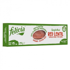 Felicia bio gluténmentes tészta vöröslencse spagetti 250g