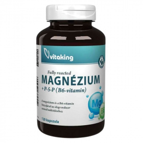 Vitaking Magnézium-Biszglicinát + B6 (P5P) kapszula 120db