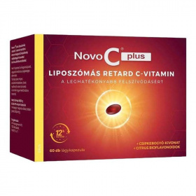 Novo C Plus liposzómális C-vitamin + csipkebógyó kivonat + citrus lágykapszula 60db