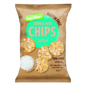 Benlian kukorica és barnarizs chips sós gluténmentes 50g