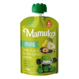 Mamuko bio körte, szilva és fekete ribizli püré 100g