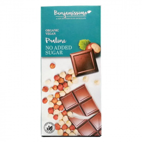 Benjamissimio bio vegán csokoládé (mogyorós pralinéval, hozzáadott cukor nélkül) 70g