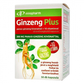 Innopharm Ginzeng Plus panax-ginzeng kivonattal + 10 vitaminnal kapszula 50db